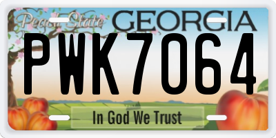 GA license plate PWK7064