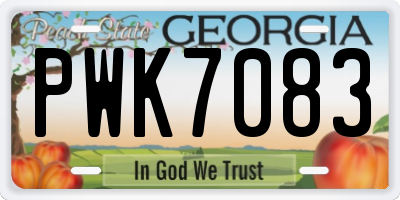 GA license plate PWK7083