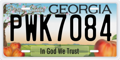GA license plate PWK7084