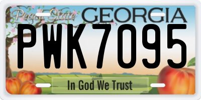 GA license plate PWK7095