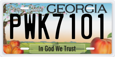 GA license plate PWK7101