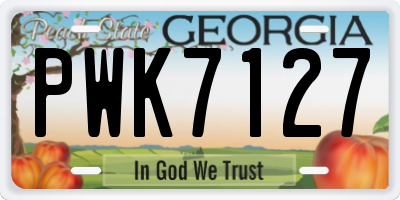 GA license plate PWK7127