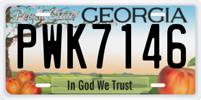 GA license plate PWK7146