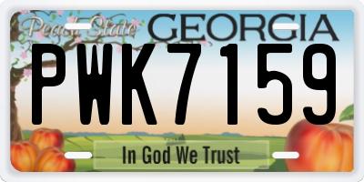 GA license plate PWK7159