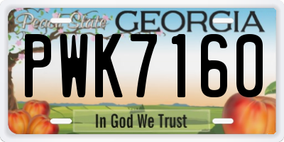 GA license plate PWK7160
