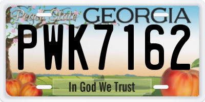 GA license plate PWK7162