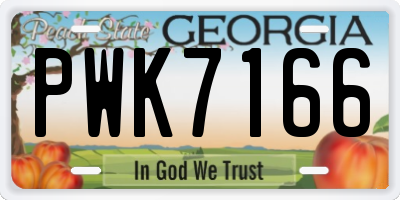 GA license plate PWK7166