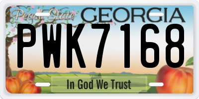 GA license plate PWK7168