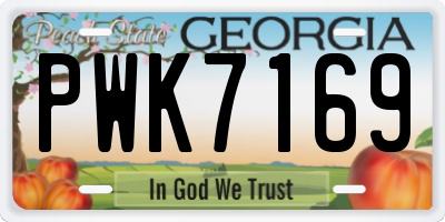 GA license plate PWK7169
