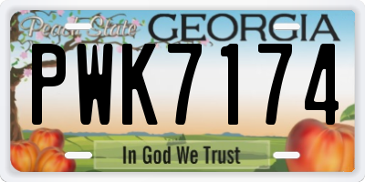 GA license plate PWK7174