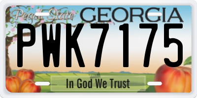 GA license plate PWK7175