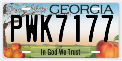 GA license plate PWK7177