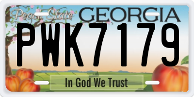 GA license plate PWK7179