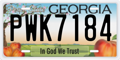 GA license plate PWK7184