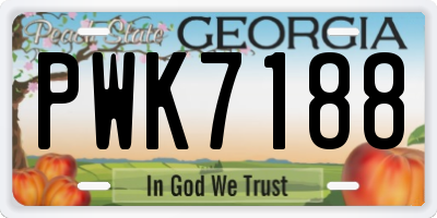 GA license plate PWK7188