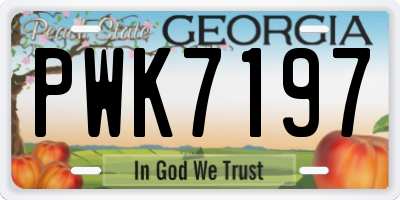 GA license plate PWK7197