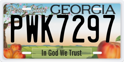 GA license plate PWK7297