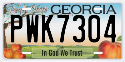 GA license plate PWK7304