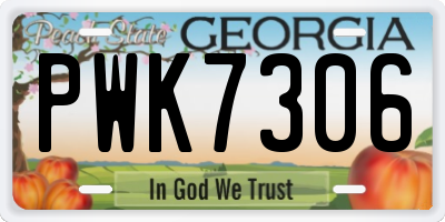 GA license plate PWK7306
