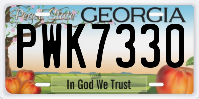 GA license plate PWK7330