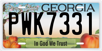 GA license plate PWK7331