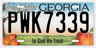GA license plate PWK7339