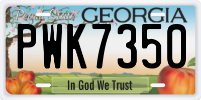 GA license plate PWK7350