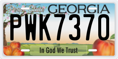 GA license plate PWK7370