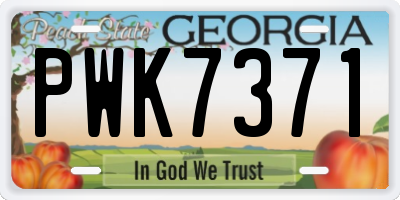 GA license plate PWK7371