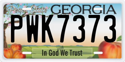 GA license plate PWK7373