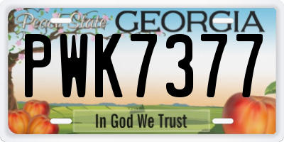 GA license plate PWK7377