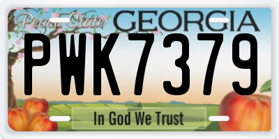GA license plate PWK7379