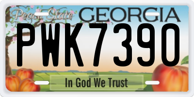 GA license plate PWK7390