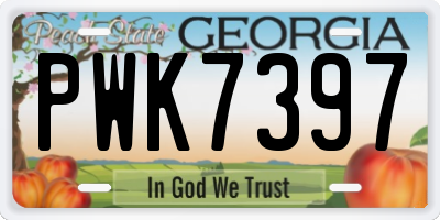 GA license plate PWK7397