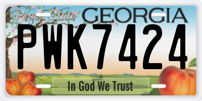 GA license plate PWK7424