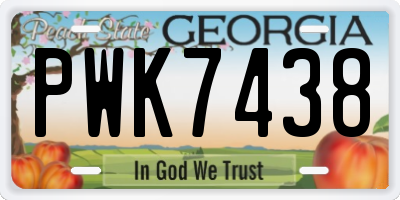 GA license plate PWK7438