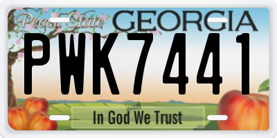 GA license plate PWK7441