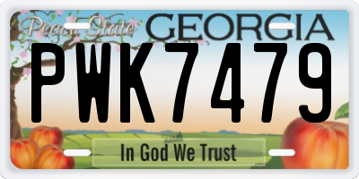 GA license plate PWK7479