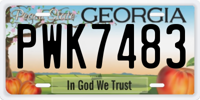 GA license plate PWK7483