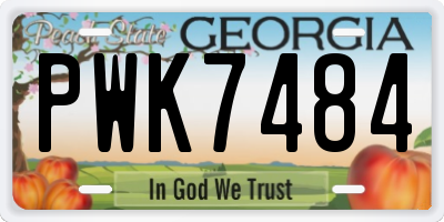 GA license plate PWK7484