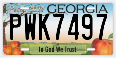 GA license plate PWK7497