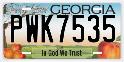 GA license plate PWK7535