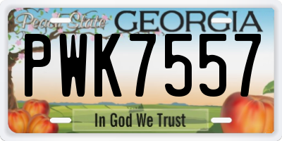 GA license plate PWK7557