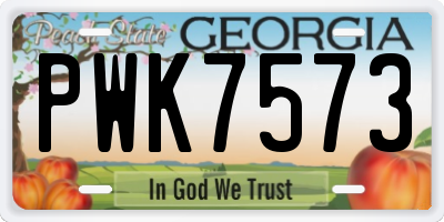 GA license plate PWK7573