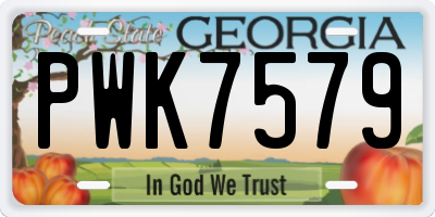 GA license plate PWK7579