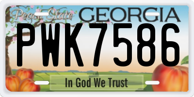 GA license plate PWK7586