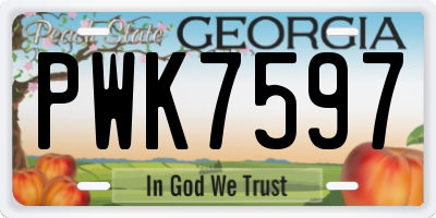 GA license plate PWK7597