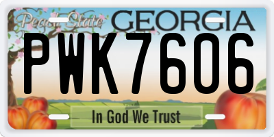 GA license plate PWK7606