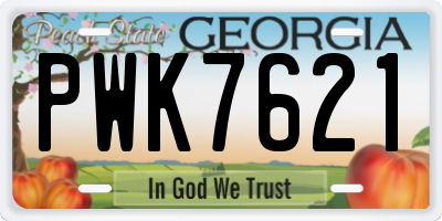 GA license plate PWK7621