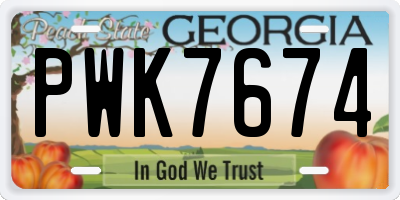 GA license plate PWK7674